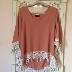 Beautiful peach lace top